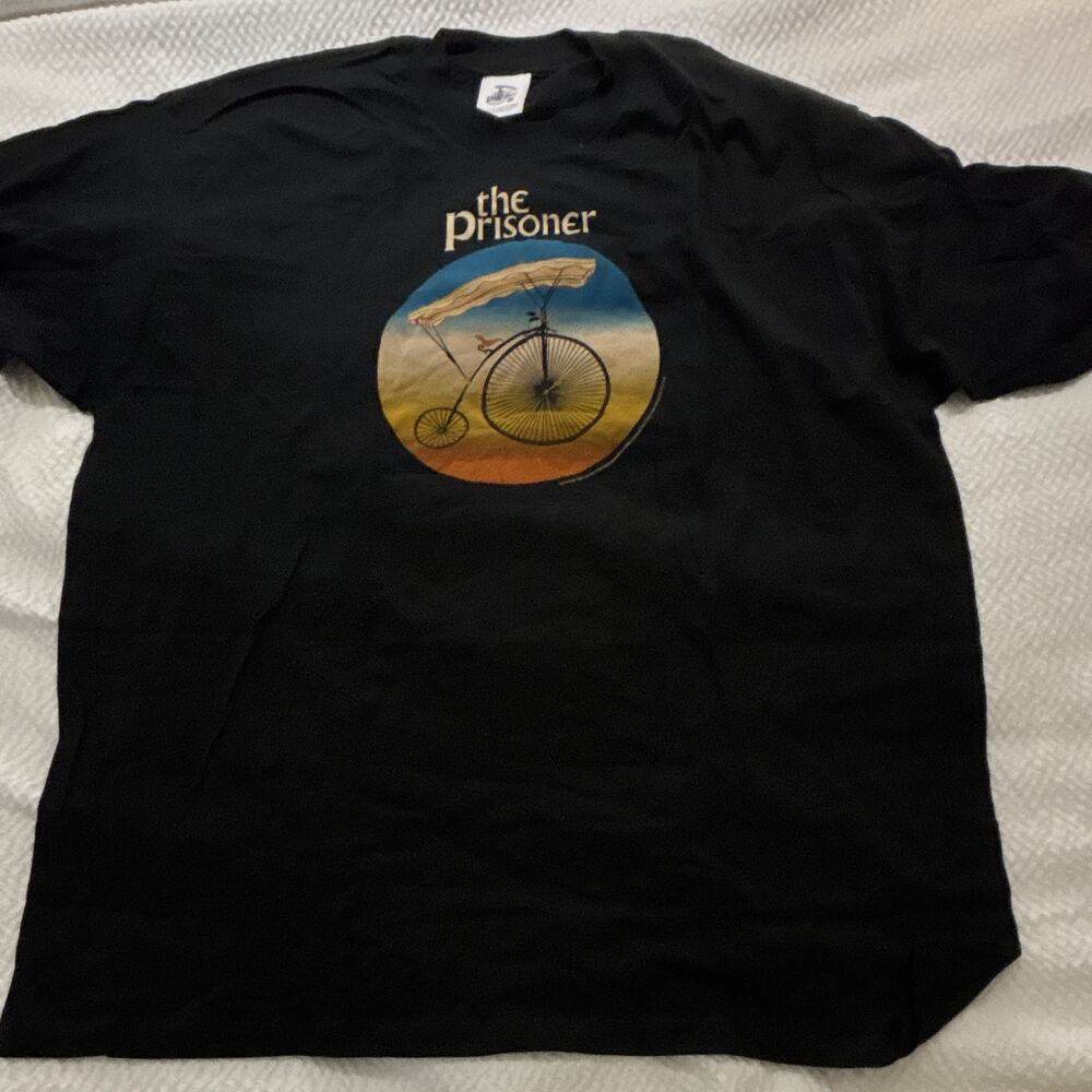 Jerzees The Prisoner TV Show Television Black T-Shirt Size XXL 100% Cotton